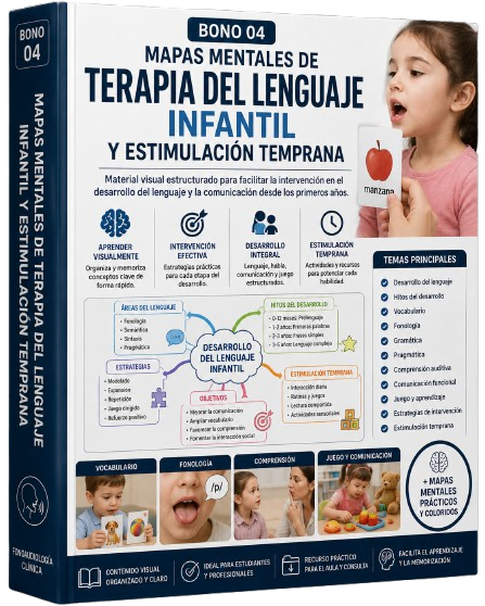 Bono 04 - Mapas Mentales de Terapia del Lenguaje Infantil y Estimulación Temprana