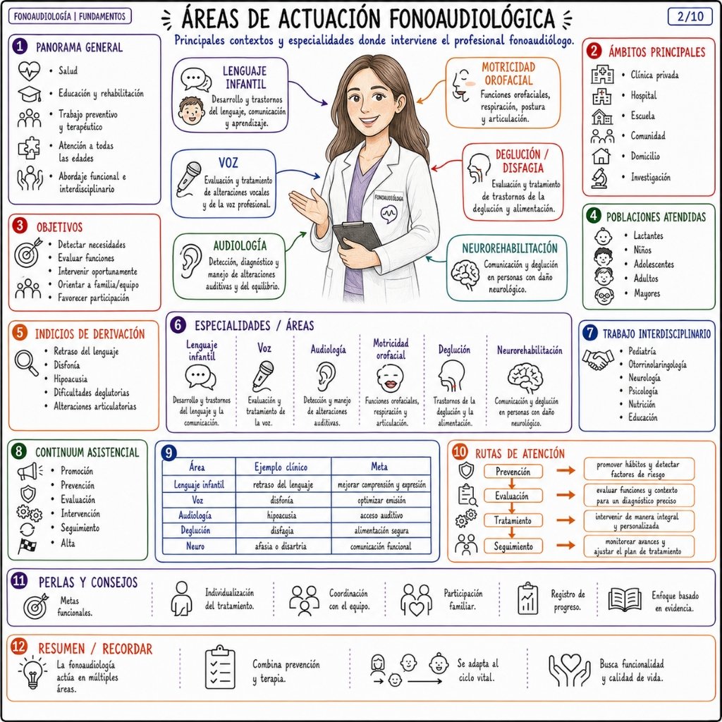Áreas de Actuación Fonoaudiológica: Principales contextos y especialidades