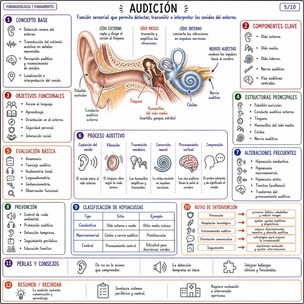 Audición: Función sensorial para detectar e interpretar sonidos